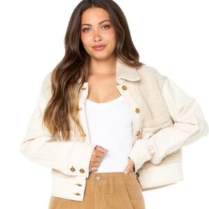 Celebrity Pink Women's Cream Sherpa Jacket